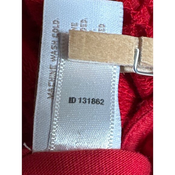 Chicos Size 0 Red Crochet Knit Cowl Neck Sweater Blouse Layered Fit Boho Core - Picture 12 of 12